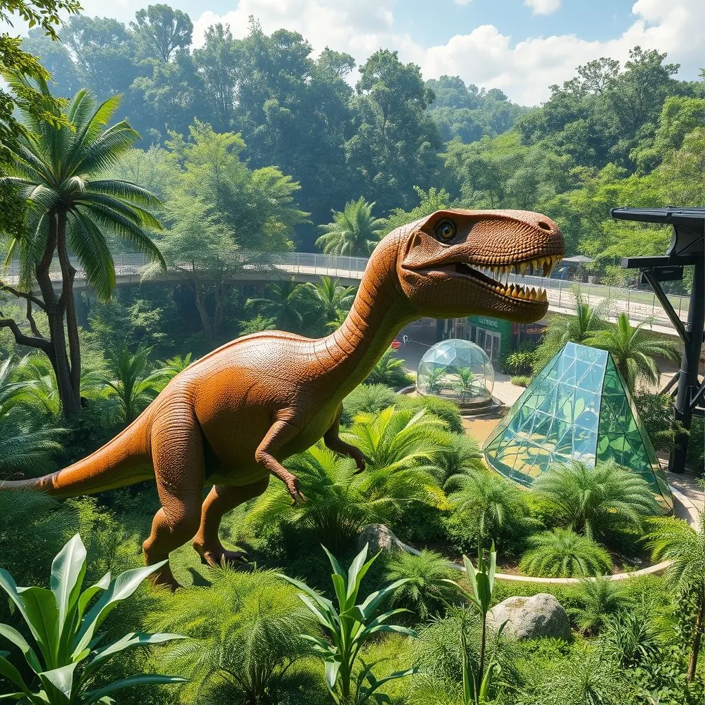 dinosaure dans la forêt