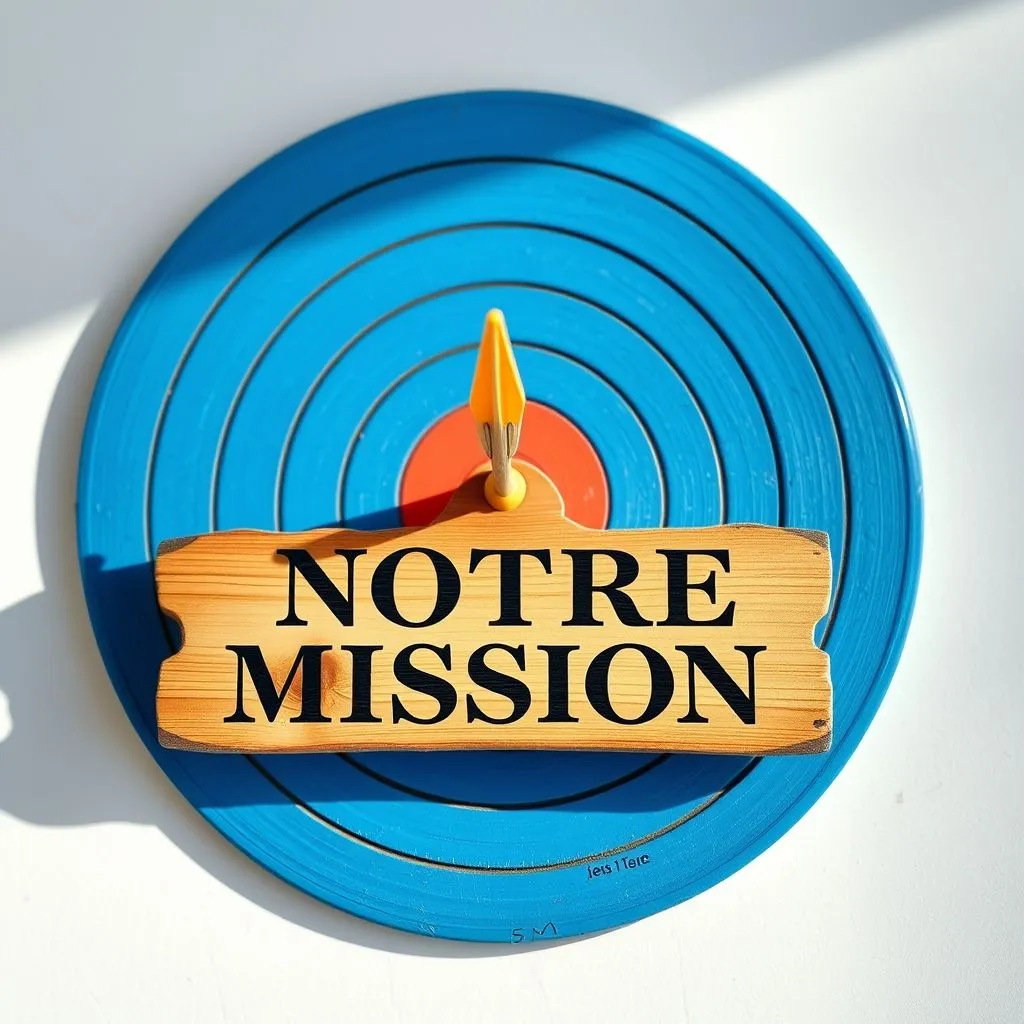 cible avec inscription mission et une flèche au milieu